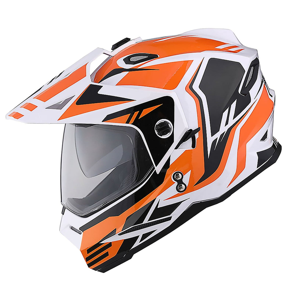 1Storm Adult Motorcycle Motocross Dual Sport Off Road Full Face Dual Visor Helmet F802CLS Matt Black