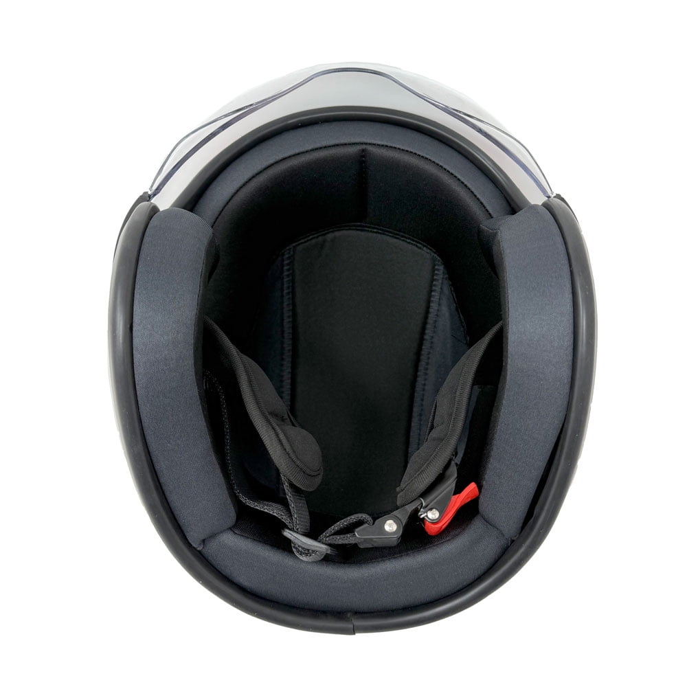 MMG Adult Motorcycle Helmet, Open Face Flip Up Visor DOT - Black/Red Graph (Medium)