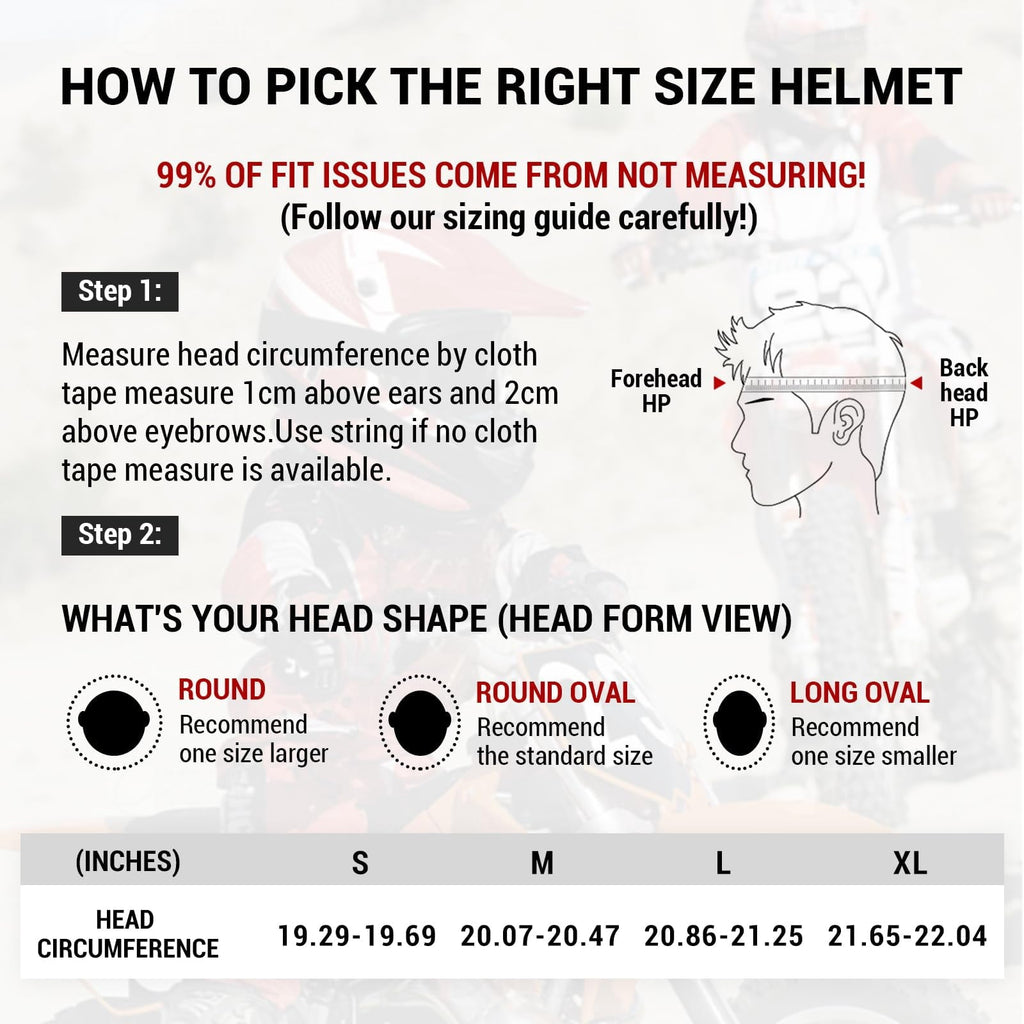 ROOZO Youth Dirt Bike Helmet â€?DOT Certified Full Face Motorcycle Helmet with Goggles & Gloves