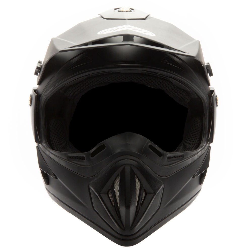 MMG Adult Motorcycle Off Road Helmet Combo, Includes Riding Gloves and Goggles. Size: M - Color: Matte Black