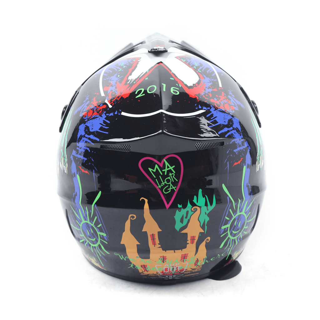 DOT Motorcycle Adult Helmet with Goggles+Gloves Motocross MX ATV Dirt Bike Off-Road Applicable Head Circumference Size 21.65-22.05in M Size