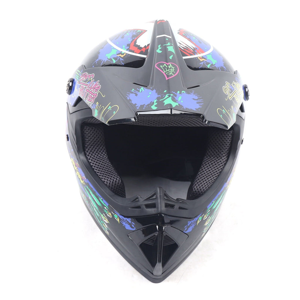 Motorcycle Full Face Helmet DOT Lightweight Helmets with Goggle Glove M Size