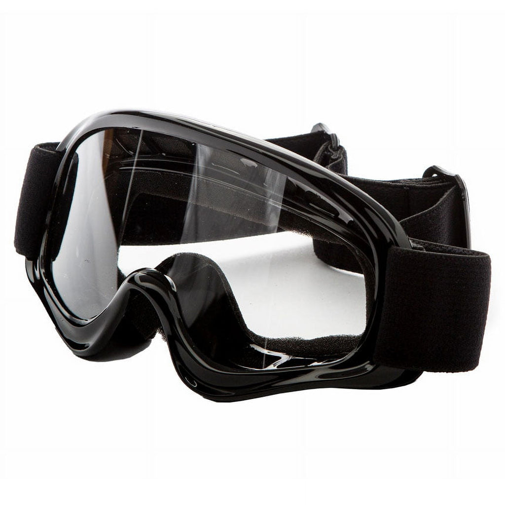 MMG Motorcycle Off-Road Helmet MX ATV Dirt Bike Gloss Black with Goggles (Large) Model 30