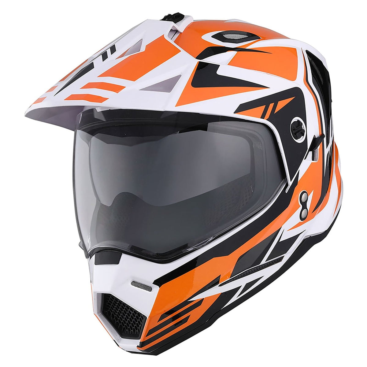1Storm Adult Motorcycle Motocross Dual Sport Off Road Full Face Dual Visor Helmet F802CLS Matt Black
