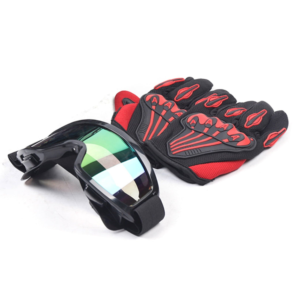 DOT Certified Motocross Helmet Set, Full-Face Off-Road ATV MX BMX Dirt Bike Helmet, Includes Goggles & Gloves, Impact Resistant, Ventilated, Unisex, M Size