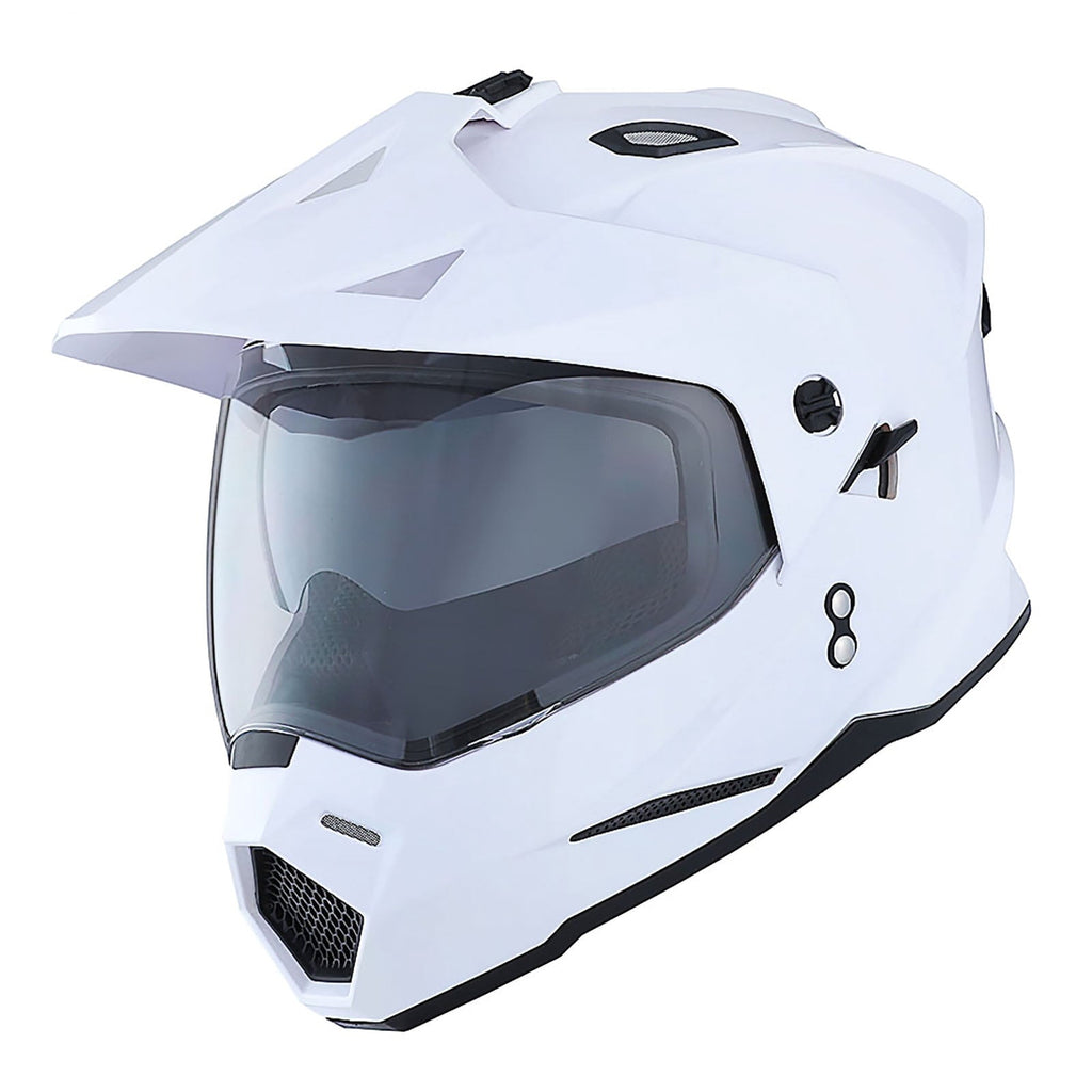 1Storm Dual Sport Motorcycle Motocross Off Road Full Face Helmet Dual Visor HF802 Matt Black + Motorcycle Bluetooth Headset