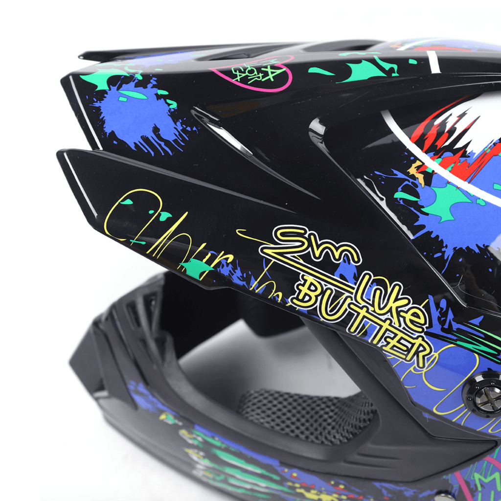 Motorcycle Full Face Helmet DOT Lightweight Helmets with Goggle Glove M Size