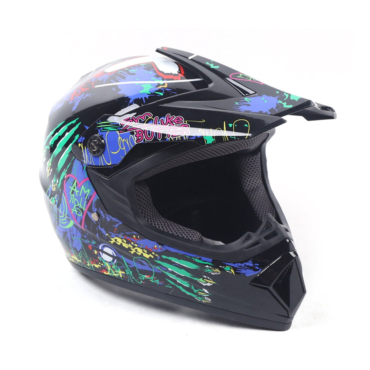 DOT Motorcycle Adult Helmet with Goggles+Gloves Motocross MX ATV Dirt Bike Off-Road Applicable Head Circumference Size 21.65-22.05in M Size