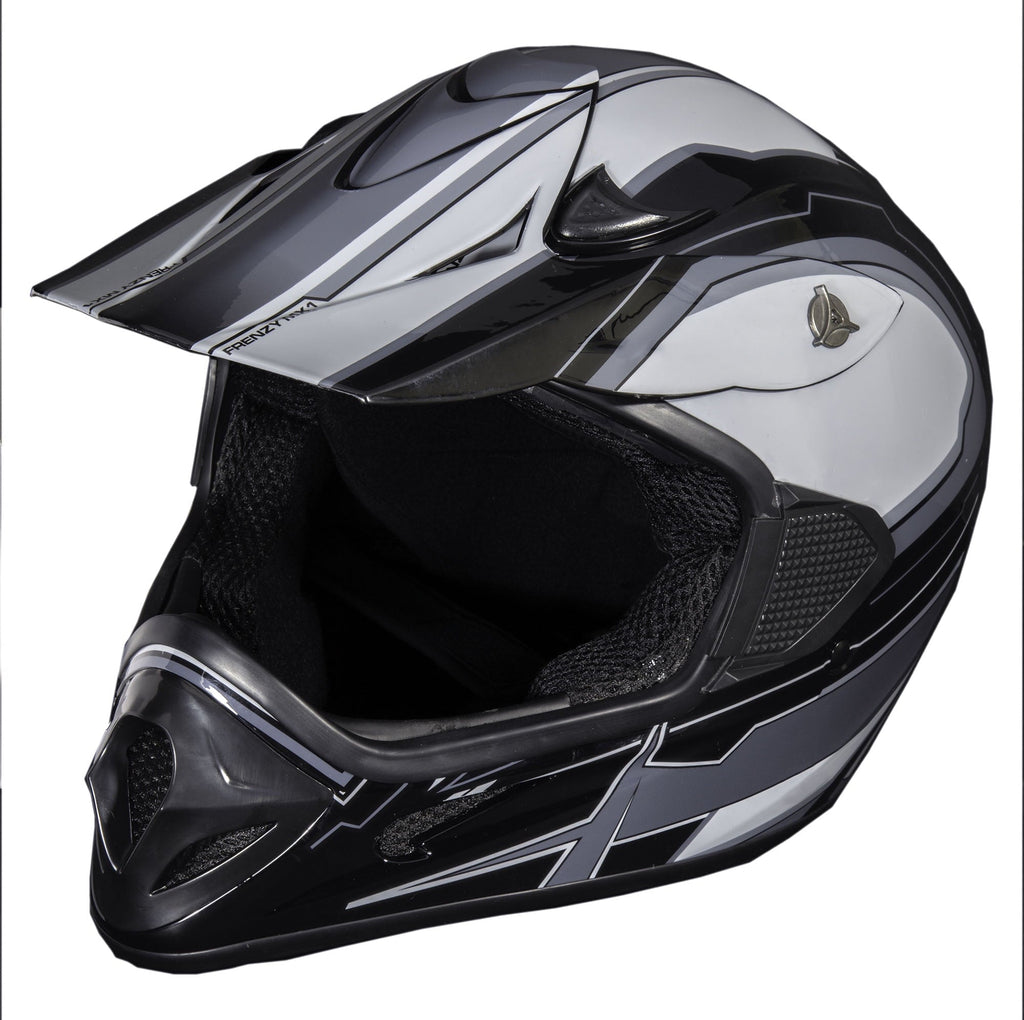 Adult Frenzy Off Road Helmet, Black/Grey, Large