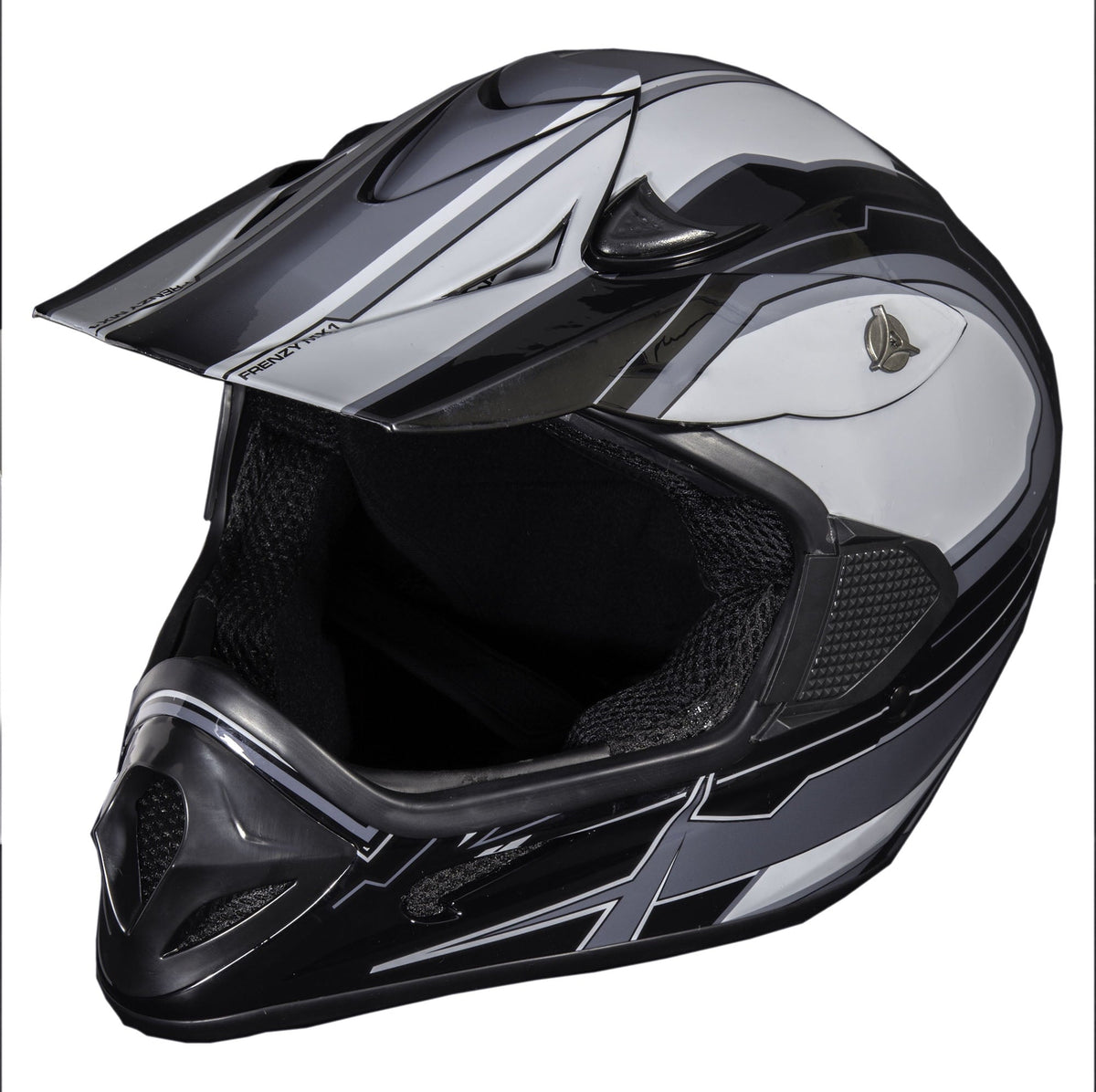 Adult Frenzy Off Road Helmet, Black/Grey, Large