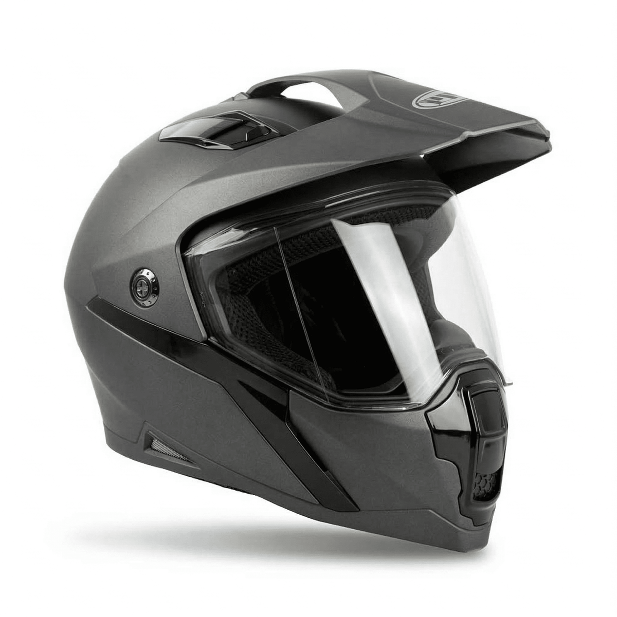 MMG Adult Motorcycle Dual Sport Off-Road Full-Face Helmet DOT - Matte Gray (X-Large) Model 23