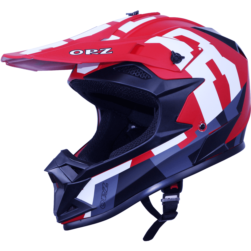 Motorcycle Full-Face Adult Helmet, DOT Approved Motocross ATV Offroad Dirt Bike Helmet, L Size, Red