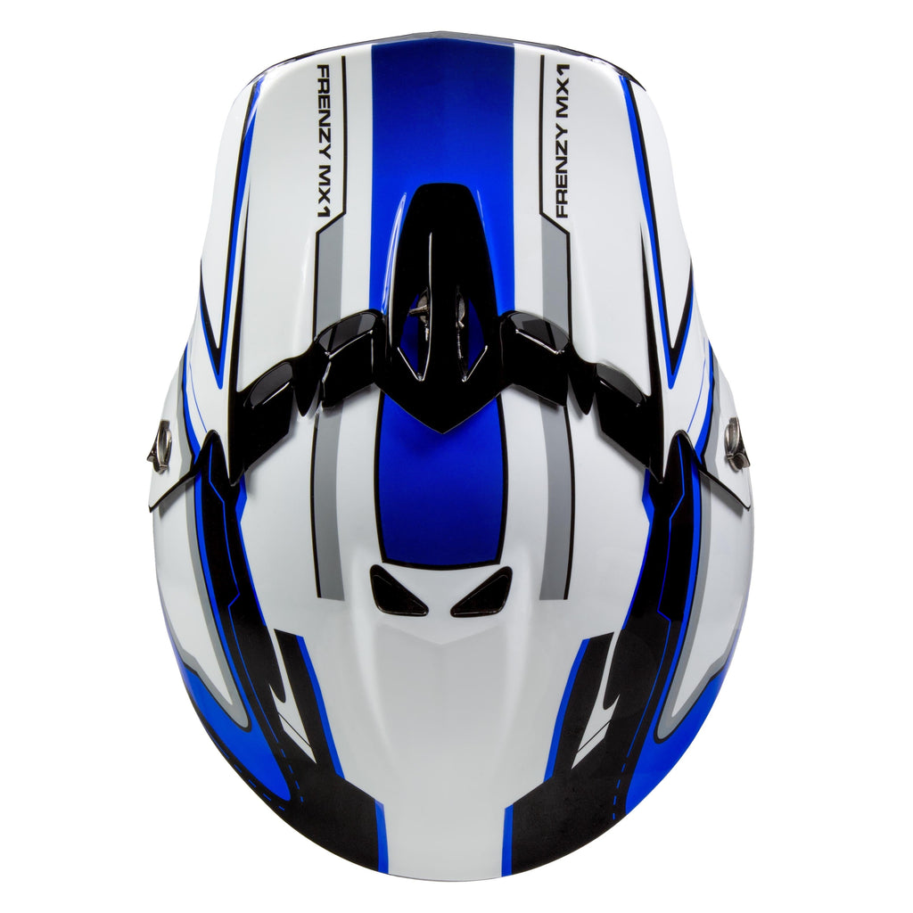 Youth Frenzy MX off Road Dirt Bike Helmet - DOT Approved - Color Blue - Size: Youth Medium