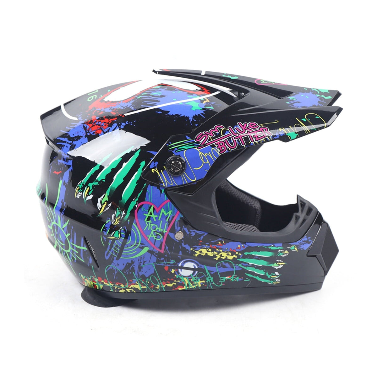 Motorcycle Dirt Bike Helmet with Gloves, Off Road Helmet Set for Unisex, 22.44-22.83in Head Circumference