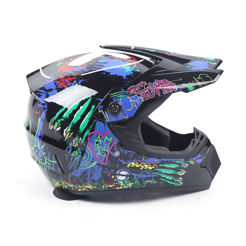Motorcycle Helmet Set Motorcycle Helmet for 21.65-22.05in Head Circumference Size w/Goggles+Gloves