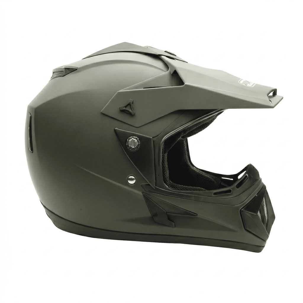 MMG Adult Motorcycle Off Road Helmet Combo, Includes Riding Gloves and Goggles. Size: XL- Color: Military Green