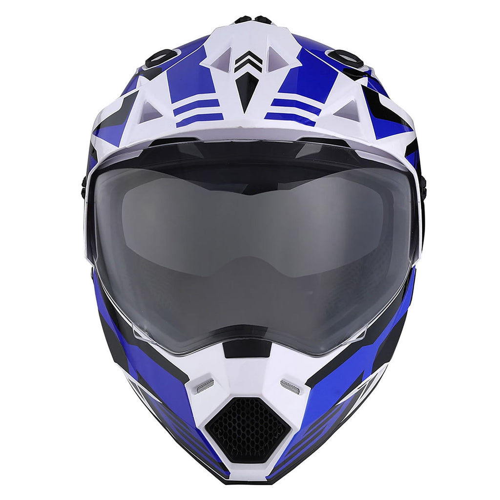 1Storm Youth Kids Dual Sport Dual Visor Motorcycle Motocross Off Road Full Face Helmet HF802Youth Storm Red