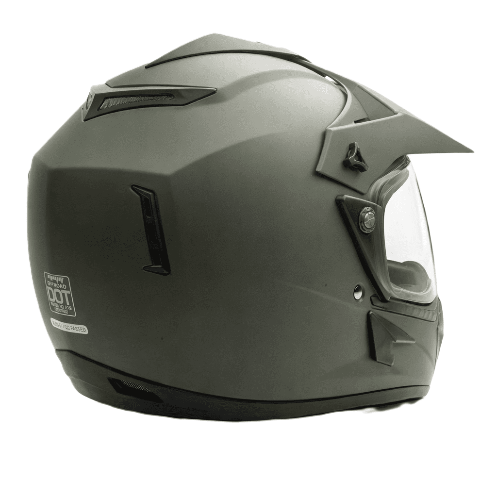 MMG Adult Motorcycle Off Road Helmet Combo, Includes Riding Gloves and Goggles. Size: XL- Color: Military Green