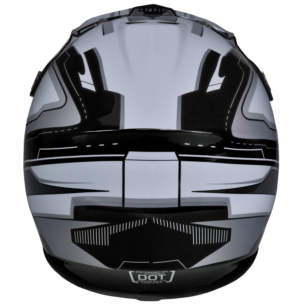 Youth Frenzy MX ATV off-road Helmet DOT Approved Black/Grey, Youth Large