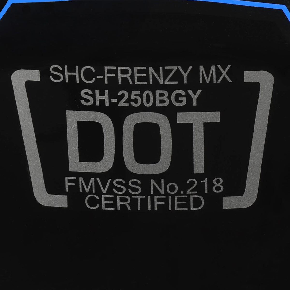 Youth Frenzy MX ATV off-road Youth Helmet DOT Approved Blue, Large