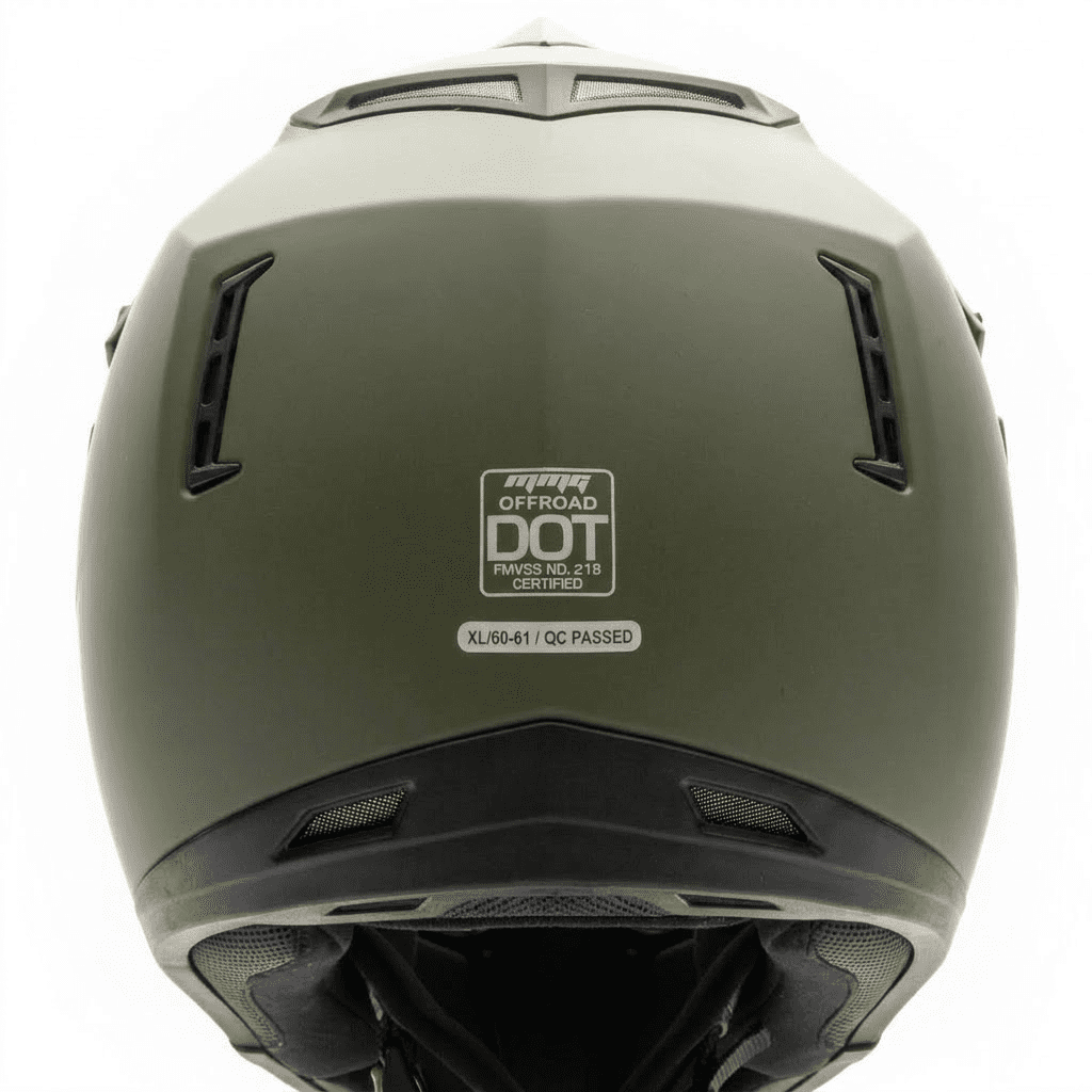 MMG Motorcycle Off-Road Helmet MX ATV Dirt Bike Matte Military Green with Goggles (Large) Model 30