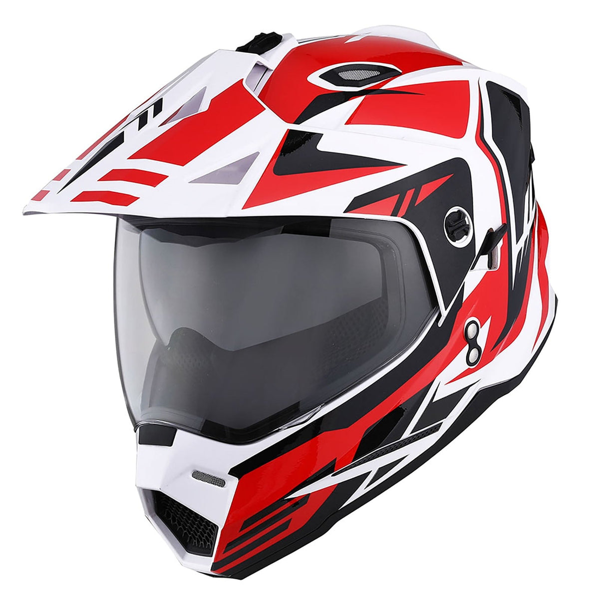 1Storm Youth Kids Dual Sport Dual Visor Motorcycle Motocross Off Road Full Face Helmet HF802Youth Storm Red