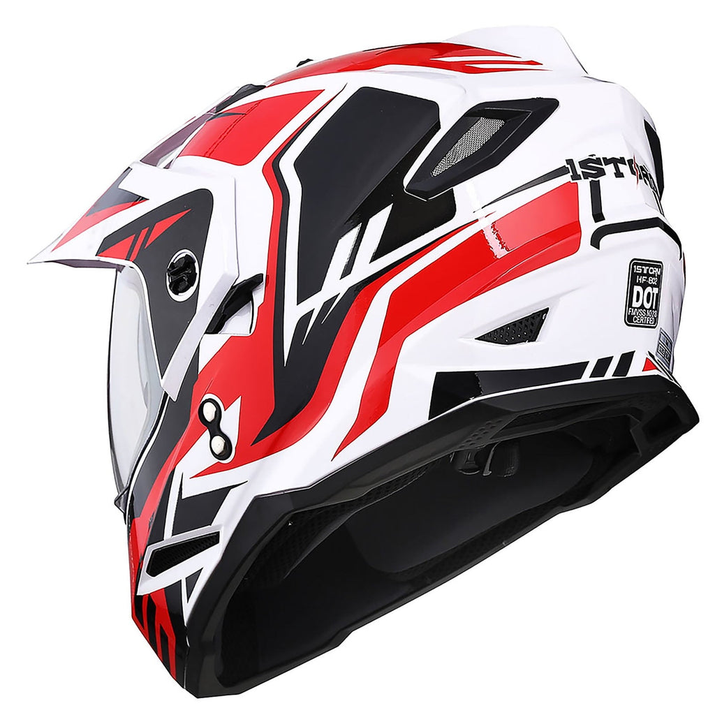 1Storm Adult Motorcycle Motocross Dual Sport Off Road Full Face Dual Visor Helmet F802CLS Matt Black